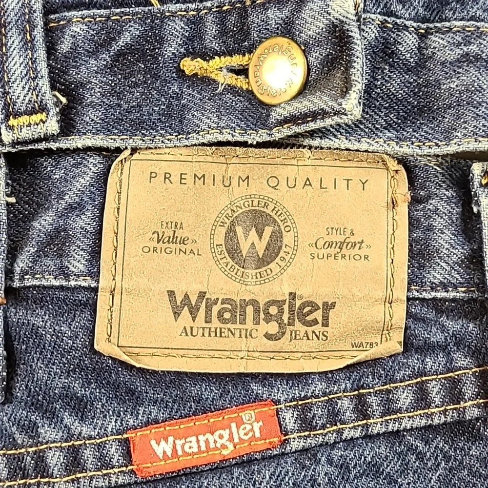 WRANGLER VINTAGE PREMIUM MENS STRAIGHT DISTRESSED LIKE NEW DENIM JEANS 36x31